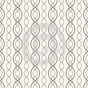 Abstract geometric seamless pattern with curved lines, chains