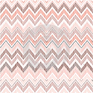 Abstract geometric seamless pattern. Fabric doodle zig zag line