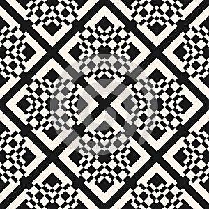 Abstract geometric seamless pattern. Monochrome vector geometric background