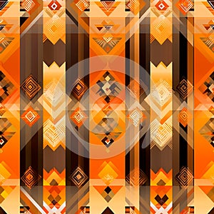 Abstract Geometric Seamless Pattern Orange Brown