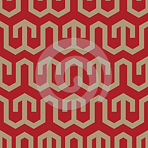 Abstract geometric seamless pattern in red and gold -vector eps8