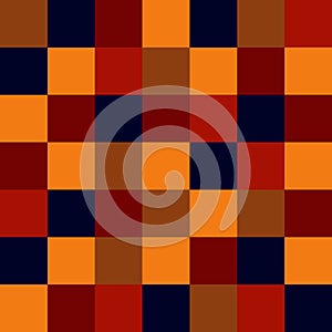 Abstract geometric seamless pattern. Retro colors. Check square background.