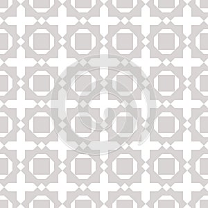 Abstract geometric seamless pattern. Simple vector background. Gray color. Retro vintage style. Subtle gray and white color.