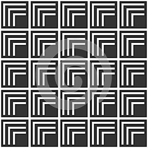 Abstract geometric seamless pattern. Ssquare tiles with stripes inside