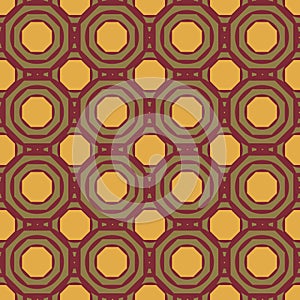 Abstract geometric seamless vectorpattern in warm colors