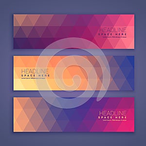 Abstract geometric shape banners set