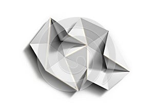 Abstract geometric shape composed of interconnected triangular