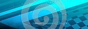 Abstract geometric shape with a glowing light dynamic blue color background. Banner, posters, cards, headers, website