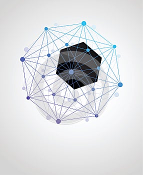 Abstract geometric shape of molecular compounds