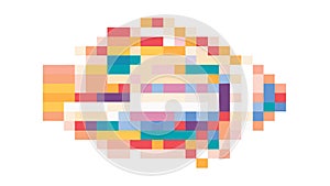 Abstract Geometric Shape with Pixelated Gradient Effect, vector design Generative AI