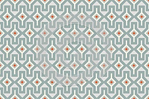 Abstract geometric shape seamless pattern. Mosaic design tile background. Geometric line ornament with stylish asian decor motif