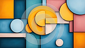 Abstract Geometric Composition with Pastel Colors