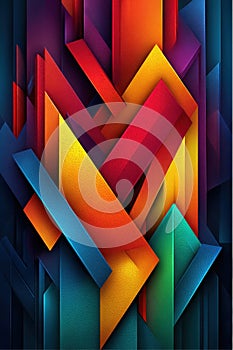 Abstract geometric shapes creating colorful vibrant art design