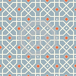 Abstract geometric shapes diagonal lines seamless pattern. Mosaic tile ornament texure with stylish asian motif