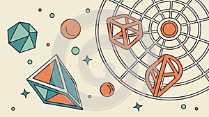 Abstract geometric shapes elements pattern vector design Generative AI