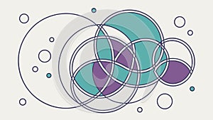 Abstract Geometric Shapes with Interlocking Elements, vector design Generative AI