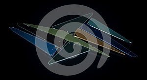 Abstract Geometric Shapes: Modern Colorful Metallic Elements