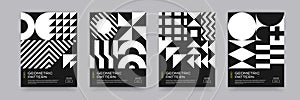 Abstract geometric shapes pattern background, Bauhaus art design. Trendy modern Bauhaus pattern backgrounds, posters and covers, photo
