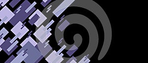 Abstract geometric shapes pattern on black background. Vector