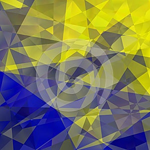 Abstract geometric shapes polygonal blue yellow background texture..