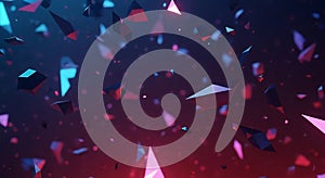 Abstract geometric shapes in vibrant neon colors creating a dynamic and modern background