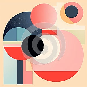 Abstract Geometric Shapes: Whimsical Abstractions In Bauhaus Style photo