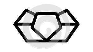 Abstract geometric shard icon: modern design, crystal, digital art element, vector design Generative AI