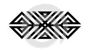 Abstract Geometric Sharp Interlocking Border, vector design Generative AI