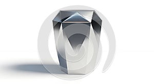 Abstract Geometric Silver Object on White