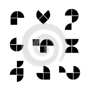 Abstract geometric simplistic icons set, vector symbols.