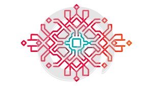 Abstract Geometric Snowflake Mandala Decorative Pattern, vector design Generative AI
