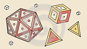 Abstract Geometric Solids: Dodecahedron, Pyramid, and Cube Design Elements, vector design Generative AI