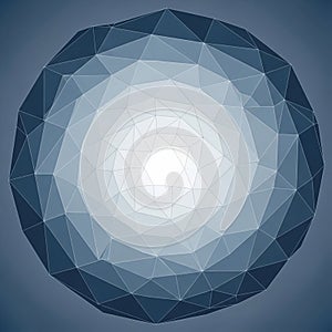 Sphere composed of interconnecting triangular facets creates