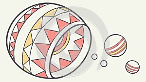 Abstract Geometric Sphere Design with Artistic Patterns, vector design Generative AI