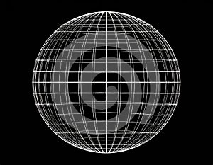 Abstract Geometric Sphere Grid Pattern in Black and White