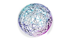 Abstract Geometric Sphere Interconnected Nodes Global Network, vector design Generative AI