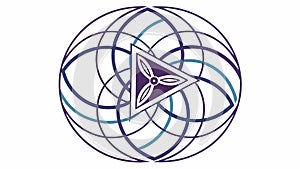 Abstract Geometric Sphere with Ornate Design, vector design Generative AI