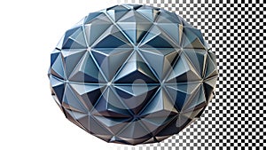 Abstract geometric sphere pattern complex structure design png transparent image Generative AI