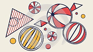 Abstract Geometric Spheres & Shapes Pattern Vector, Playful Design, vector design Generative AI