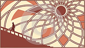 Abstract Geometric Spiral Pattern Art, vector design Generative AI