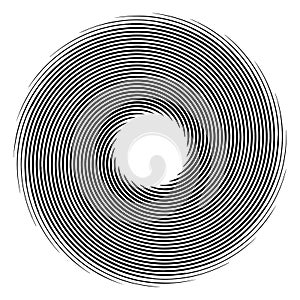 Abstract geometric spiral, swirl, twirl. Volute, helix convolution, contortion effect vector