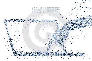 Abstract Geometric square box pattern Hand push button laptop keyboard shape, concept design