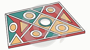 Abstract Geometric Square with Circular and Linear Patterns, vector design Generative AI