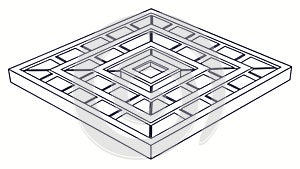 Abstract Geometric Square Frame Pattern, vector design Generative AI