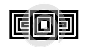 Abstract Geometric Square Pattern Black White Vector, vector design Generative AI