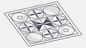 Abstract Geometric Square Pattern, Interlocking Design Grid Element. vector design Generative AI