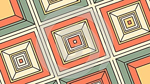 Abstract geometric square pattern with nested forms, dynamic. vector design Generative AI