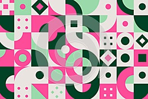 abstract geometric square pink and green pattern with crossing thin straight lines texture