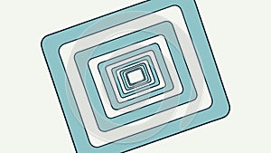 Abstract geometric square tunnel perspective vector, vector design Generative AI