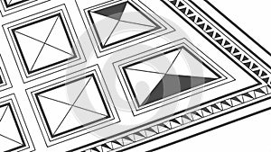 Abstract Geometric Squares Pattern with Intersecting Lines, vector design Generative AI